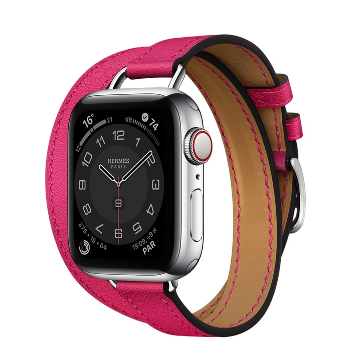 Apple Watch Hermes Series 6 40mm Stainless Steel GPS + Cellular Attelage Double Tour Rose Mexico