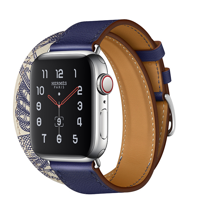 Apple Watch Hermes Series 5 40mm Encre/Beton with Leather Double Tour
