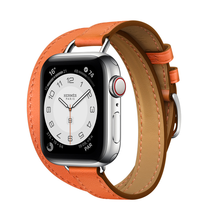 Apple Watch Hermes Series 6 40mm Orange Attelage with Double Tour